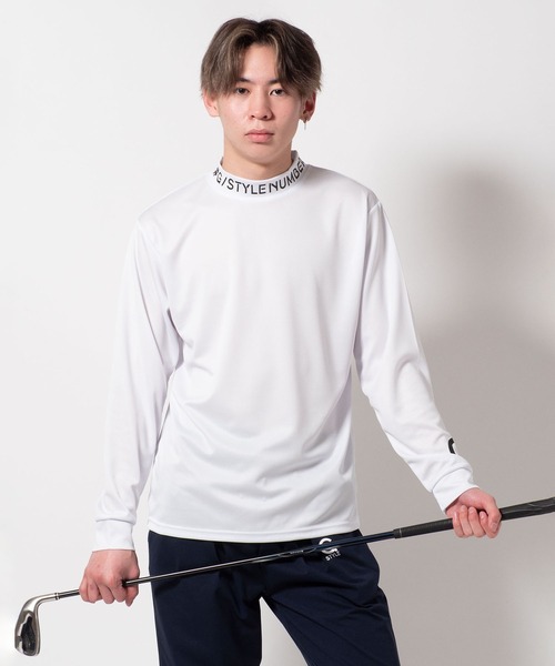 BAYBLO tシャツ (SA) ドライ モックネック ロゴ 長袖 Tシャツ メンズ