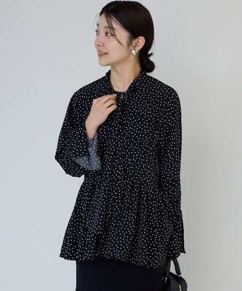 「IENA」 「Torrazzo Donna」長袖ブラウス FREE ブラック レディースの画像