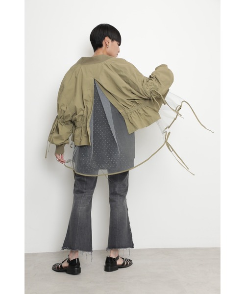 「OKIRAKU」 「ROSE BUD」ブルゾン ONE SIZE カーキ レディース_画像3