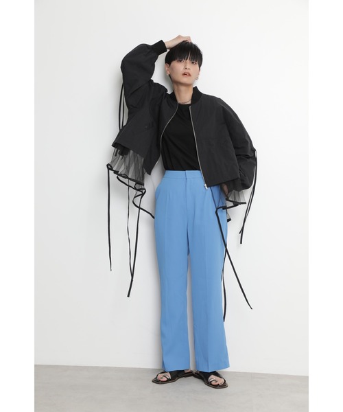 「OKIRAKU」 「ROSE BUD」ブルゾン ONE SIZE カーキ レディース_画像4