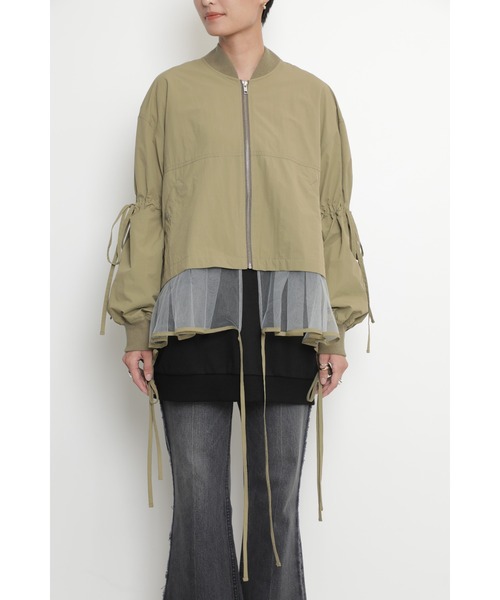 「OKIRAKU」 「ROSE BUD」ブルゾン ONE SIZE カーキ レディース_画像7
