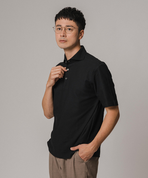 「EDIFICE」 半袖ポロシャツ MEDIUM ネイビー メンズ_画像6