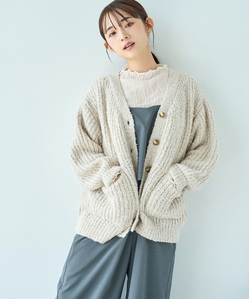「mil」 ニットカーディガン ONE SIZE アイボリー レディース_画像4