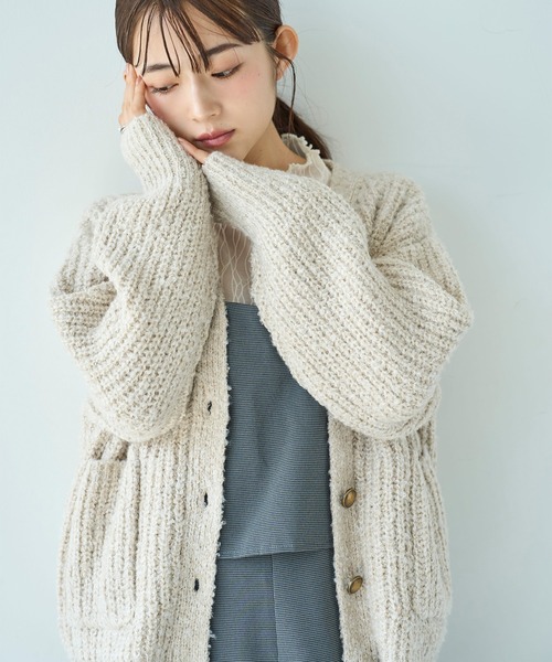「mil」 ニットカーディガン ONE SIZE アイボリー レディース_画像6