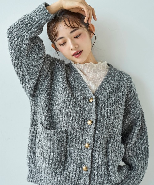 「mil」 ニットカーディガン ONE SIZE アイボリー レディース_画像7