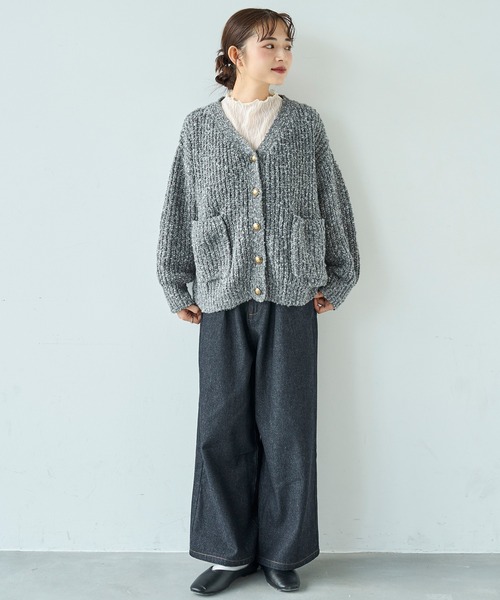 「mil」 ニットカーディガン ONE SIZE アイボリー レディース_画像8