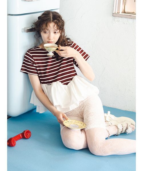 tシャツ 半袖 ペプラムボーダーTシャツ レディース | FURFUR | 03