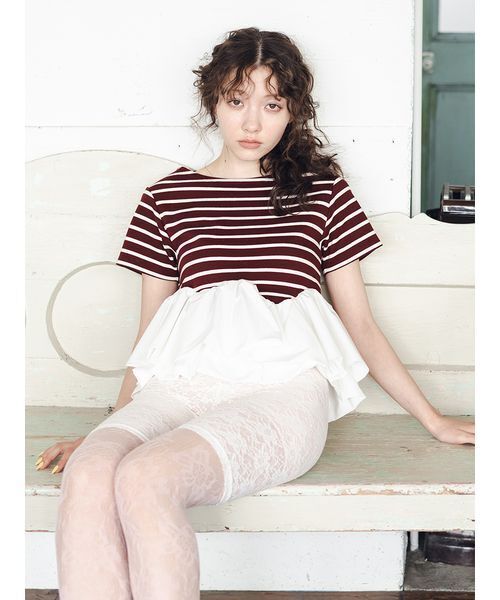 tシャツ 半袖 ペプラムボーダーTシャツ レディース | FURFUR | 04