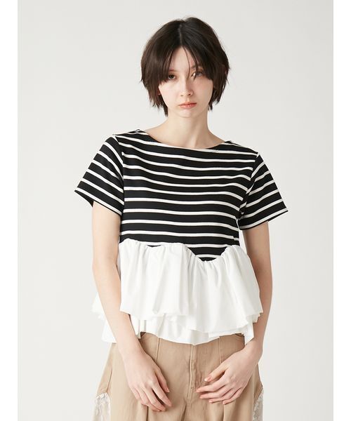 tシャツ 半袖 ペプラムボーダーTシャツ レディース | FURFUR | 06