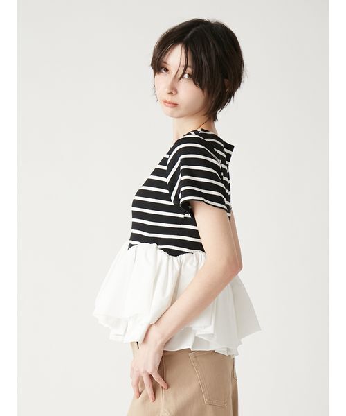 tシャツ 半袖 ペプラムボーダーTシャツ レディース | FURFUR | 08