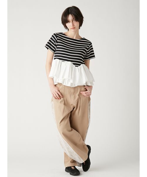 tシャツ 半袖 ペプラムボーダーTシャツ レディース | FURFUR | 10