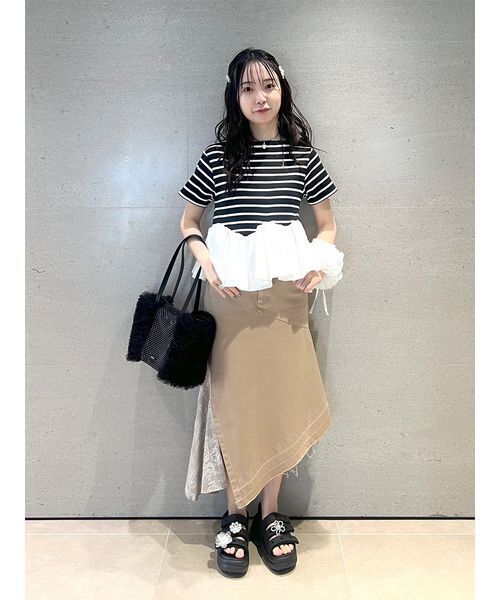 tシャツ 半袖 ペプラムボーダーTシャツ レディース | FURFUR | 12