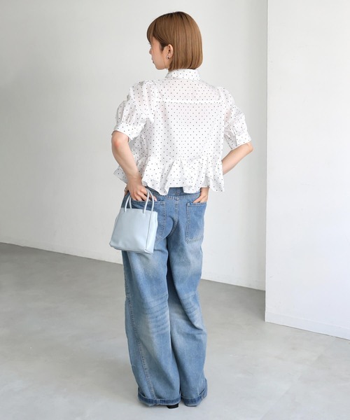 tiptop（ティップトップ） ブラウス シャツ 半袖 裾フリル半袖ブラウス