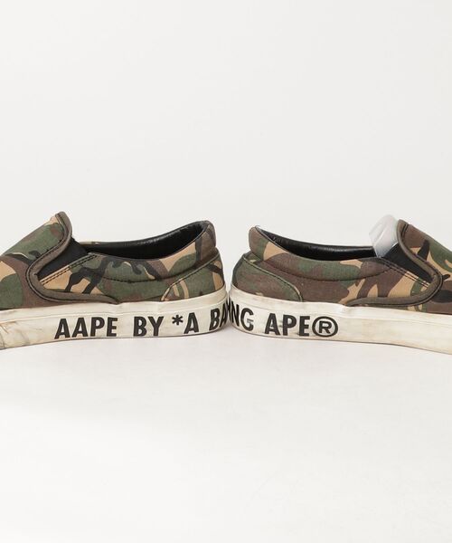 「AAPE BY A BATHING APE」 スリッポン 9 グリーン メンズ_画像4