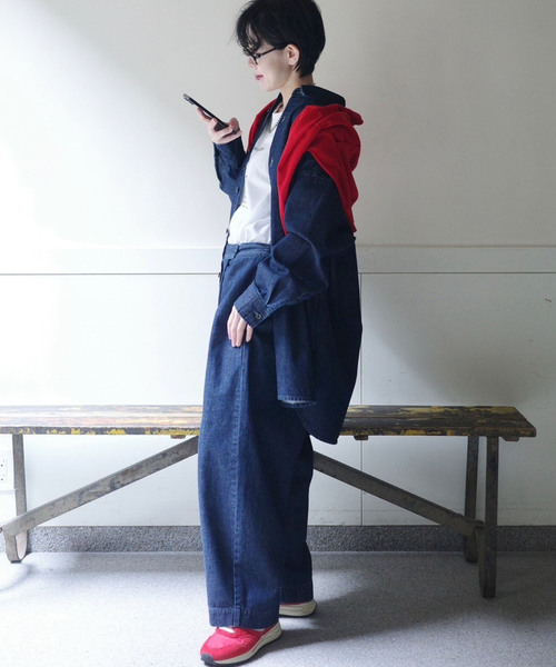 「JOURNAL STANDARD LUXE」 長袖シャツ - ネイビー レディース_画像4