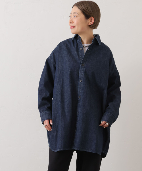 「JOURNAL STANDARD LUXE」 長袖シャツ - ネイビー レディース_画像7