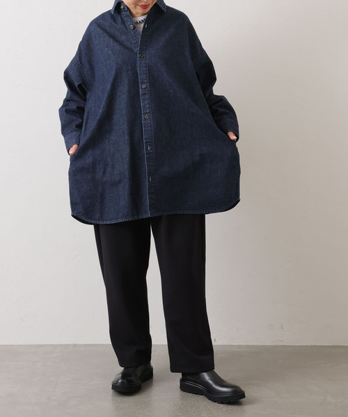 「JOURNAL STANDARD LUXE」 長袖シャツ - ネイビー レディース_画像8