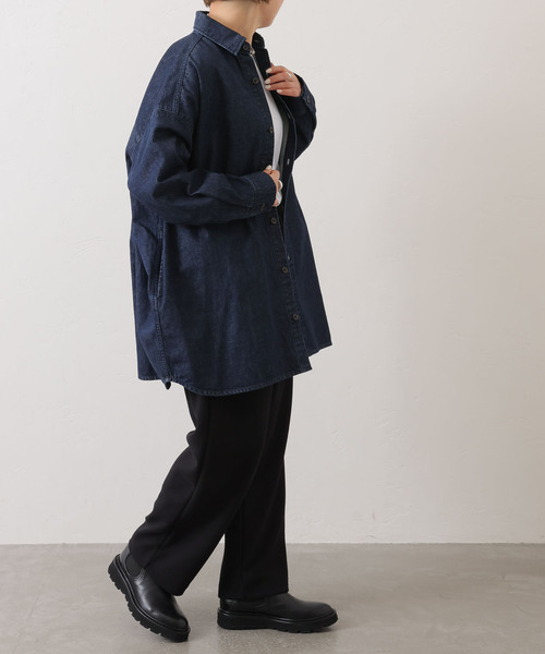 「JOURNAL STANDARD LUXE」 長袖シャツ - ネイビー レディース_画像10
