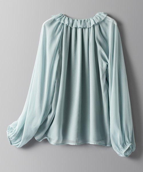 「SAISON DE PAPILLON」 長袖ブラウス M ブルー レディース_画像3