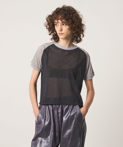 新品未使用　ROKU ナイロンショルダーTシャツ 6 tシャツ 半袖 「6(ROKU)」コットンナイロン ショルダー ステッチ T