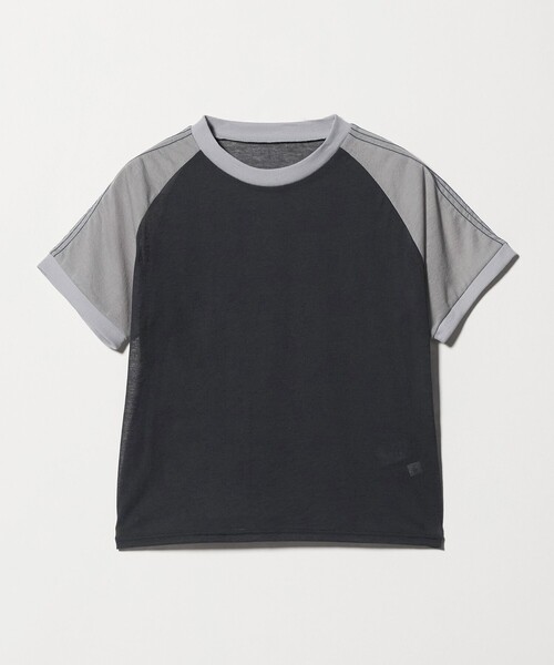 6 tシャツ 半袖 「6(ROKU)」コットンナイロン ショルダー ステッチ T