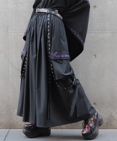 REZEN カーゴパンツ REZEN（リゼン） ワイドパンツ カーゴパンツ 和傘刺繍カーゴパンツ