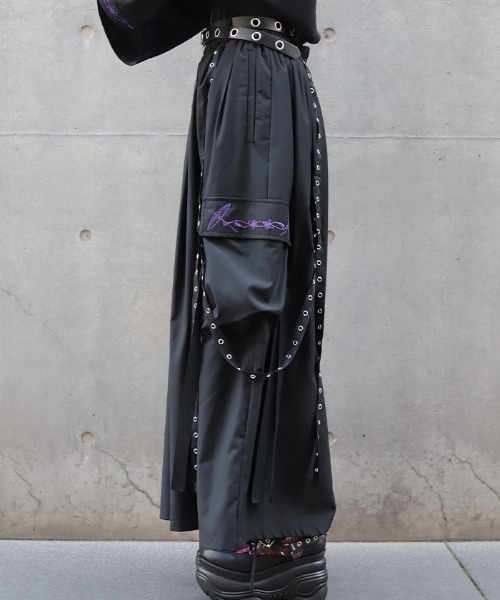 REZEN（リゼン） ワイドパンツ カーゴパンツ 和傘刺繍カーゴパンツ