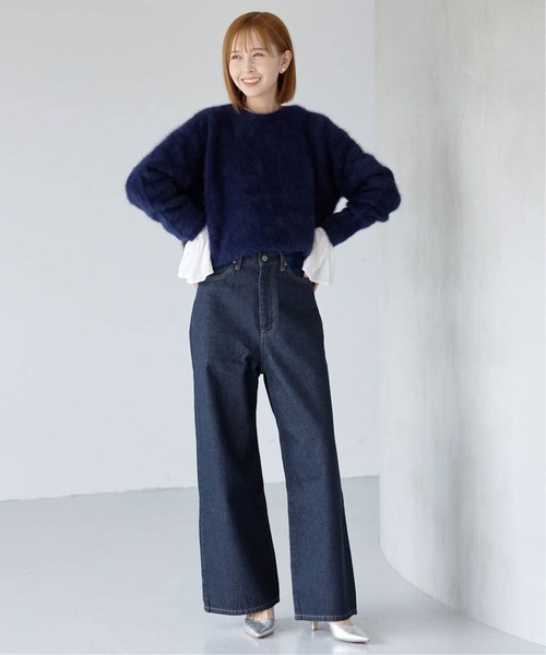 「SLOBE IENA」 デニムパンツ 36 ネイビー レディース_画像3