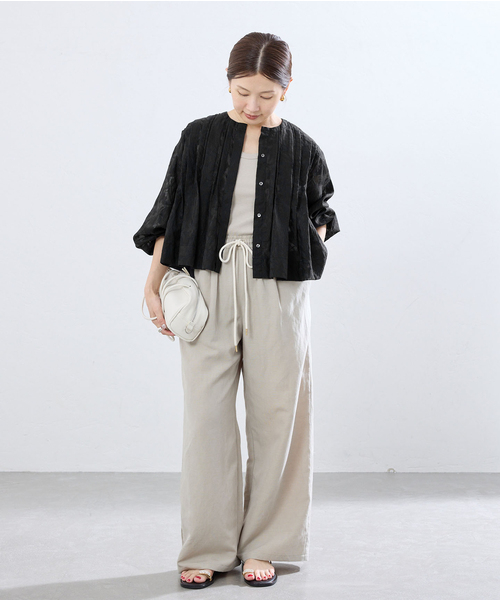 IENA SAVON ジャガード シアーブラウス 美品 IENA（イエナ） ブラウス 
