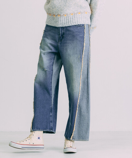 「Freada」 デニムパンツ MEDIUM ブルー レディース_画像4