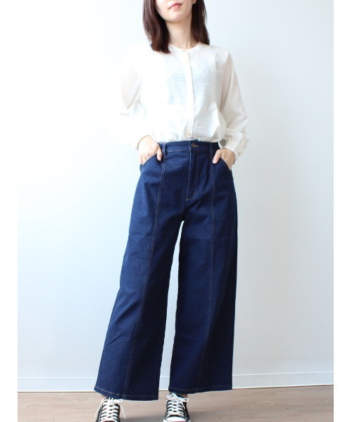 「MB mint breeze」 デニムパンツ LL ブルー レディース_画像3