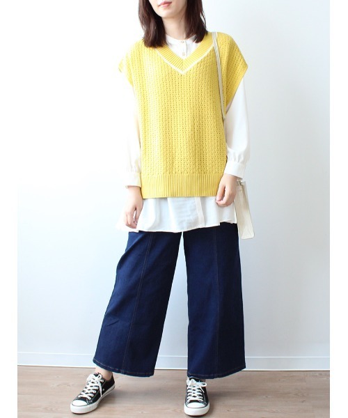 「MB mint breeze」 デニムパンツ LL ブルー レディース_画像4