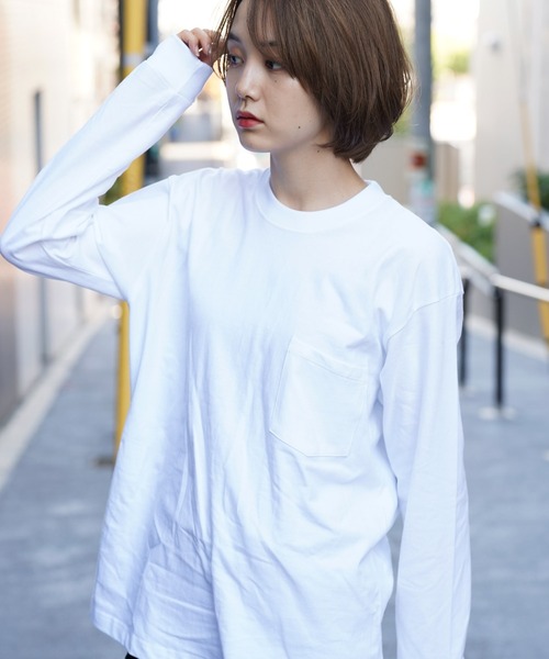 Hanes（ヘインズ） tシャツ ロンT 長袖 メンズ ポケT ポケット付き T