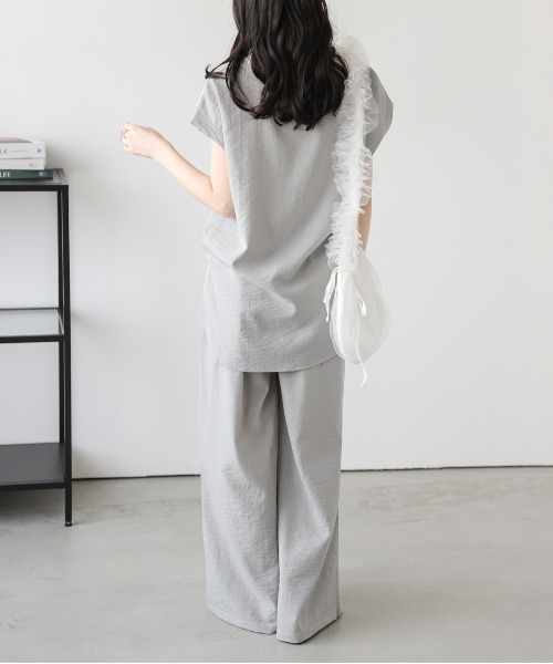 SUGAR BISKET セットアップ 接触冷感 リネン風セットアップ