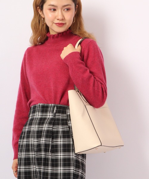 ニット セーター BRODIAEA 洗えるカシミヤシリーズ ハイネックフリル レディース ニット セーター BRODIAEA 洗えるカシミヤシリーズ ハイネック