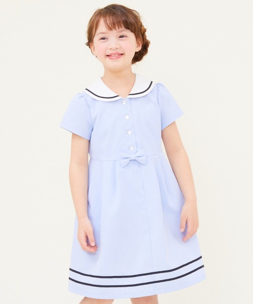ワンピース 半袖セーラー襟ワンピース キッズ 子供服 女の子