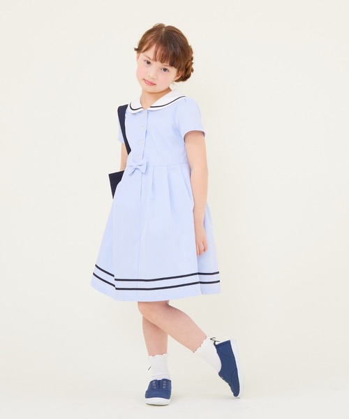 クリスマス特集2025 ワンピース 半袖セーラー襟ワンピース キッズ 子供服 女の子 ワンピース