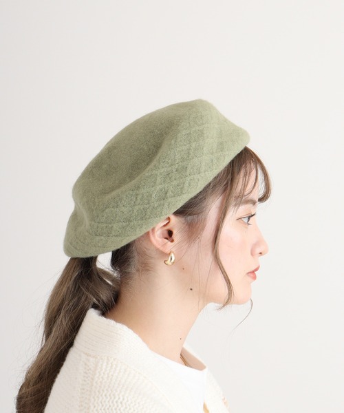 FUNALIVE（ファンアライブ） 帽子 ベレー帽 PAGE ONE 編み立て柄入り