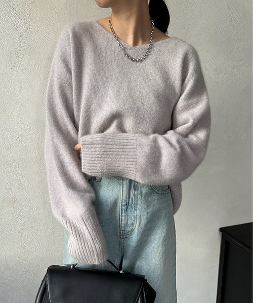 DouDou FURウール前後2WAYプルオーバー　ニット DouDou ニット FURウール前後2WAYプルオーバー レディース