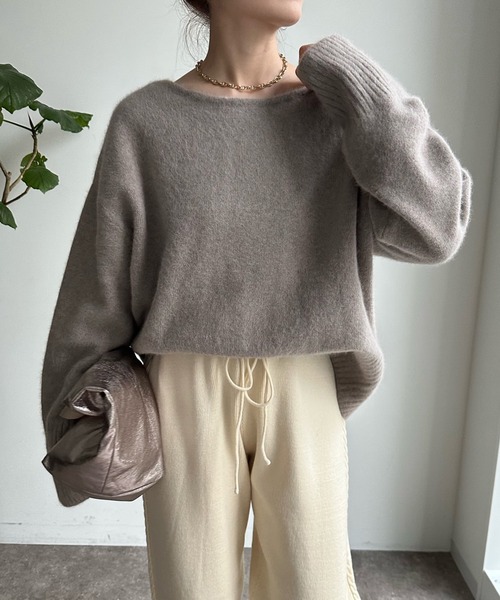 DouDou FURウール前後2WAYプルオーバー　ニット DouDou ニット FURウール前後2WAYプルオーバー レディース