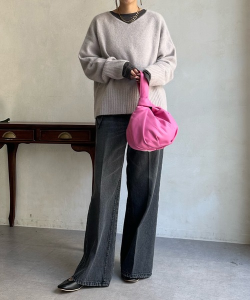 DouDou ニット FURウール前後2WAYプルオーバー レディース