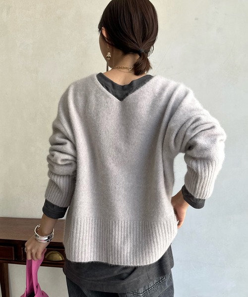 DouDou ニット FURウール前後2WAYプルオーバー レディース