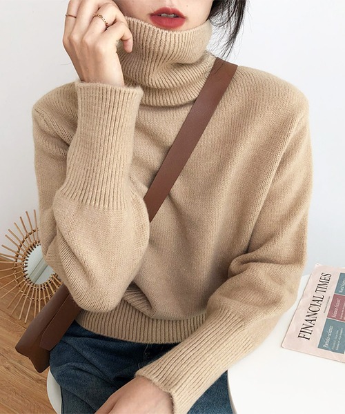 Dewlily ニット セーター タートルネックセーター レディース