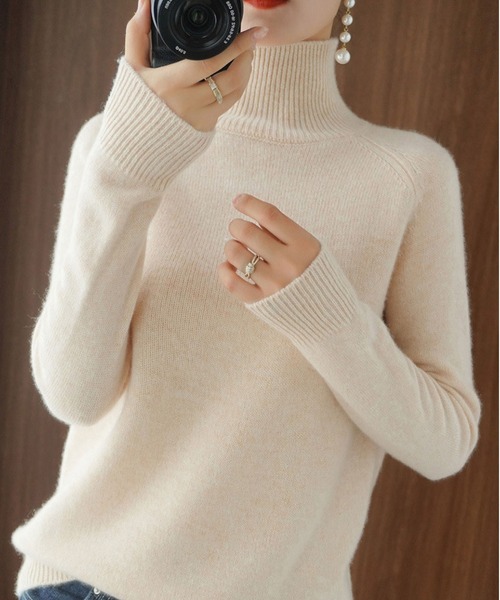 BLANC♡ニット BLANC FICELLE ニット セーター ニット ハイネック レディース