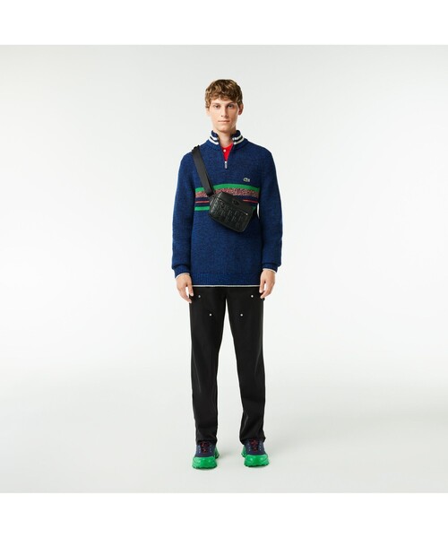 LACOSTE ショルダーバッグ モノグラム レザーモノグラム