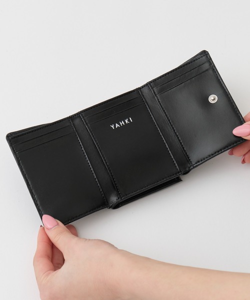 美品☆YAHKIレディース三つ折りコンパクト財布 楽天市場】YAHKI ヤーキ スムースレザー コンパクト 三つ折り