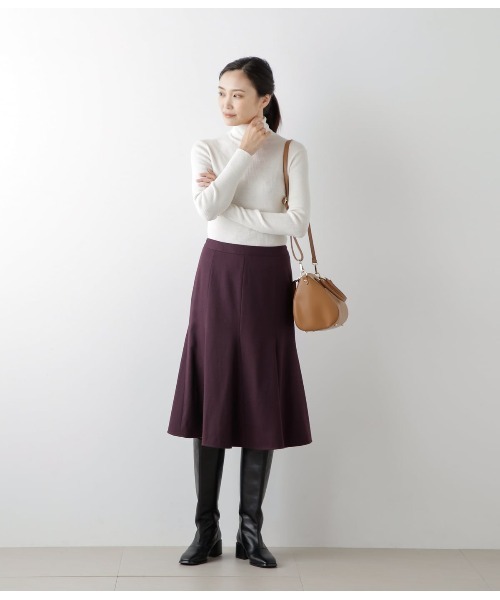 NEWYORKER スカート ストレッチフラノ フレアスカート