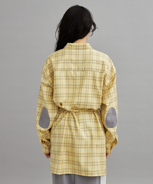 ブラウス シャツ 「eLur」2wayチェックシャツ（セットアップ可) レディース メンズ eLur】2wayチェックシャツ（セットアップ可)（シャツ/ブラウス