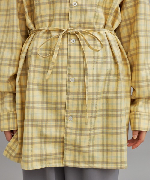 eLur ブラウス シャツ 「eLur」2wayチェックシャツ