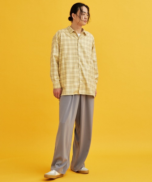 ブラウス シャツ 「eLur」2wayチェックシャツ（セットアップ可) レディース メンズ eLur ブラウス シャツ 「eLur」2wayチェックシャツ